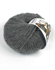 Close-up of BeMe Charcoal yarn texture, 100% Peruvian wool
