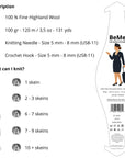 Lana bulky BeMe Indigo de The Woolcatcher, tono azul índigo