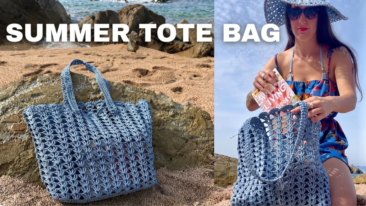 Bolso tote de rafia a ganchillo: tutorial paso a paso