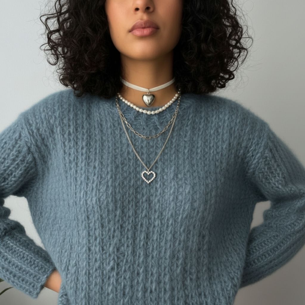 Lana NOVA Steel Blue - 86% lana Highland peruana, 50 g / 150 m - The Woolcatcher