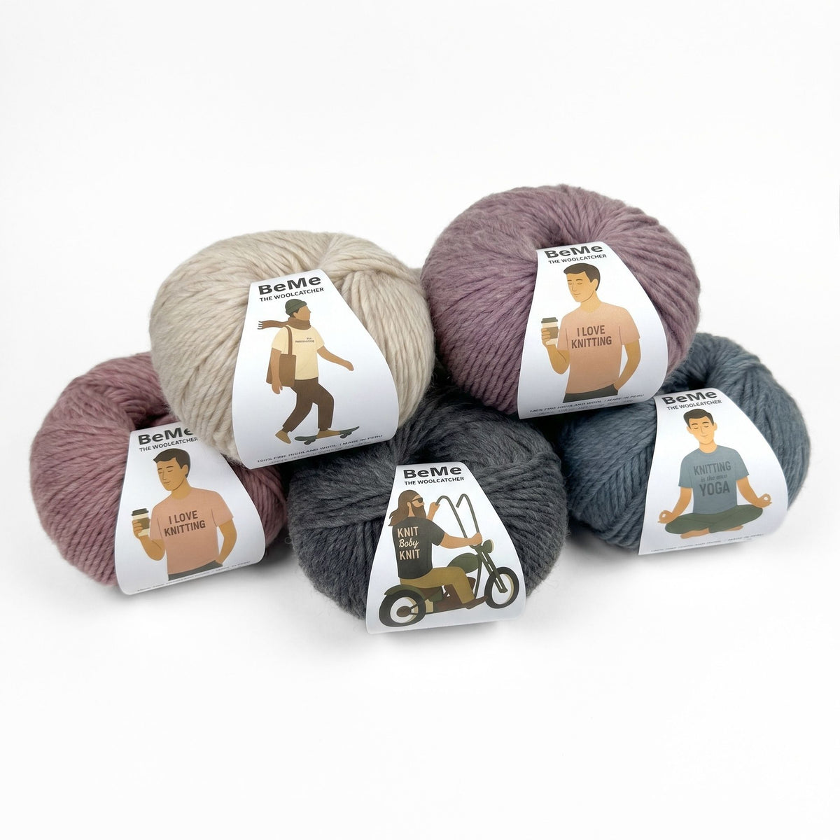 The Woolcatcher. Peruvian Yarn. BeMe. Bundle 5 Balls