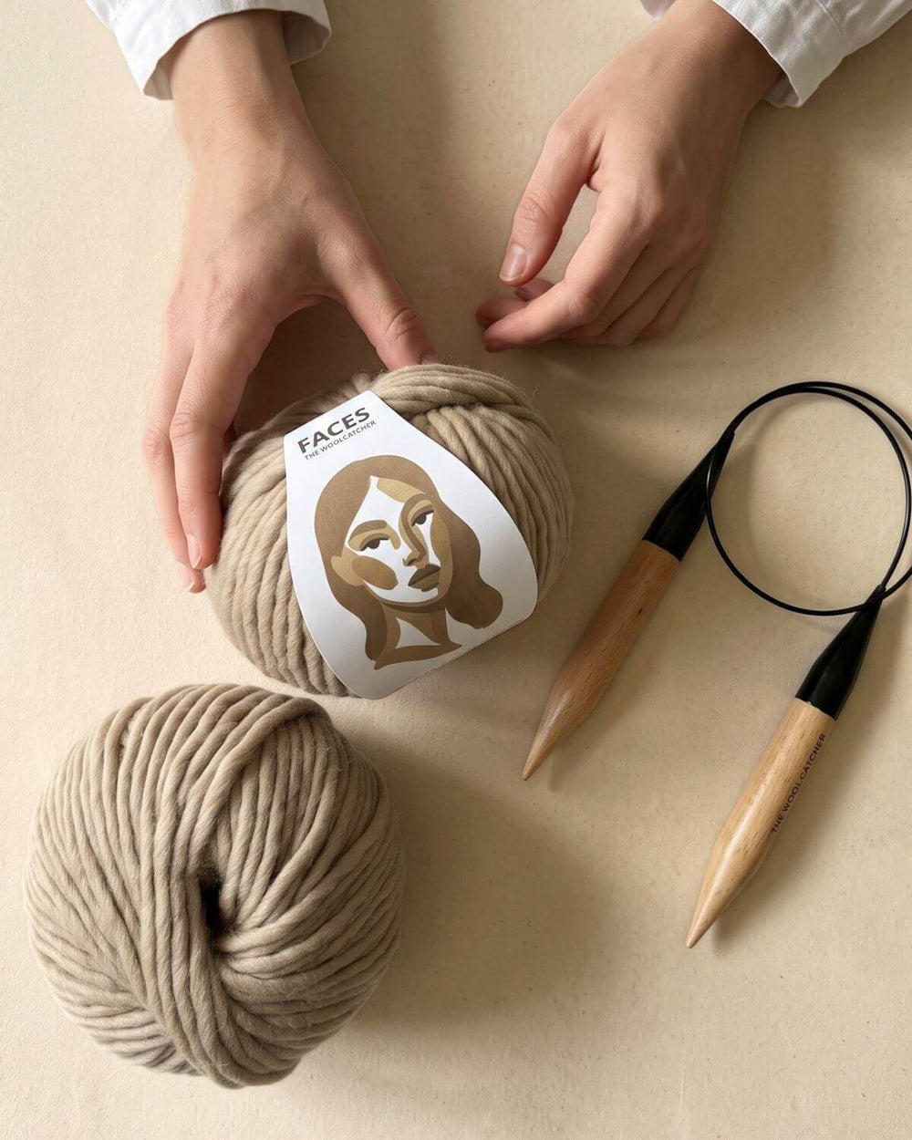 Yarn and needles.