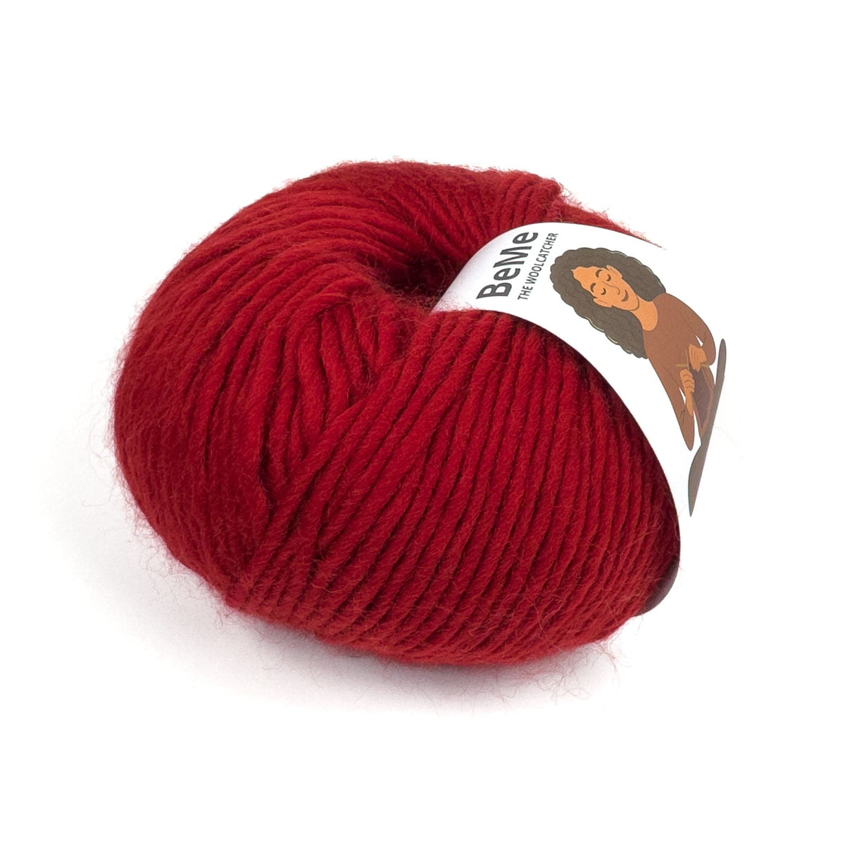 Lana BeMe Cardinal Red en primer plano: textura del hilo 100% lana peruana
