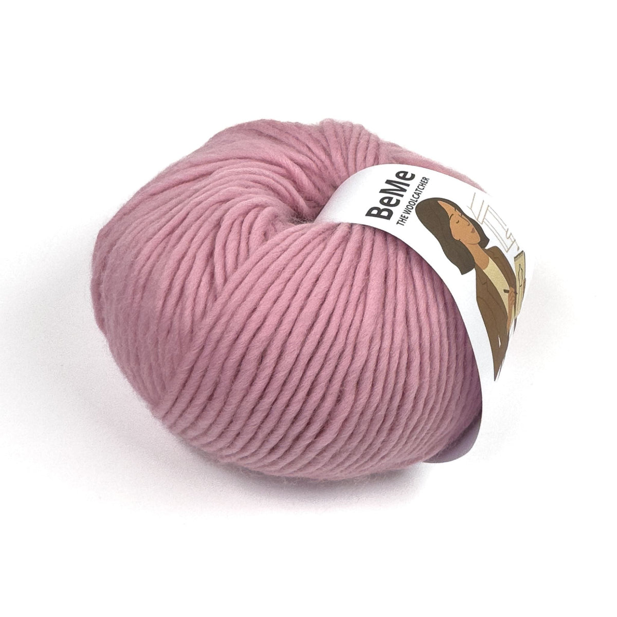 Lana BeMe Dusty Rose en primer plano: textura del hilo 100% lana peruana