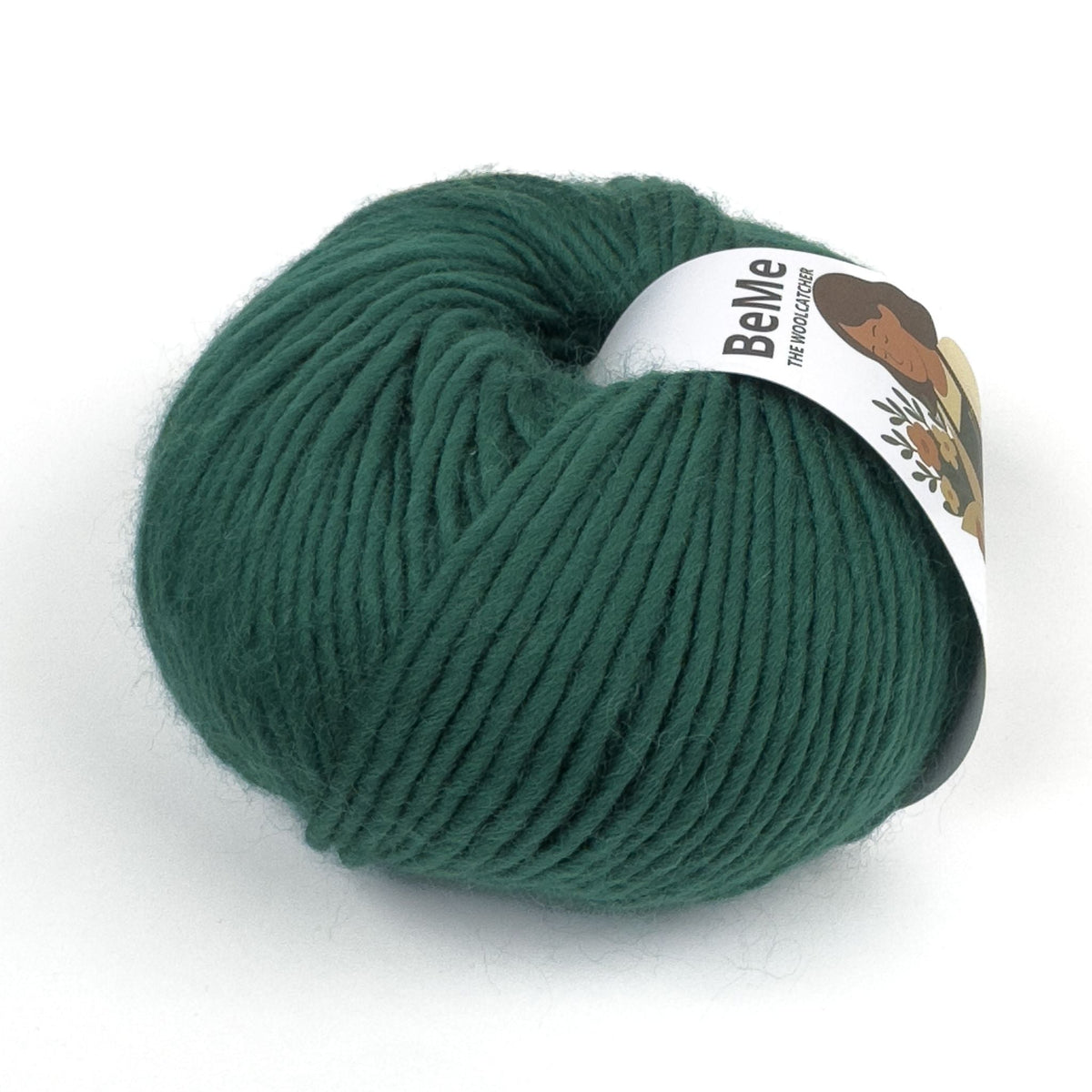 Lana BeMe Green Velvet en primer plano: textura del hilo 100% lana peruana