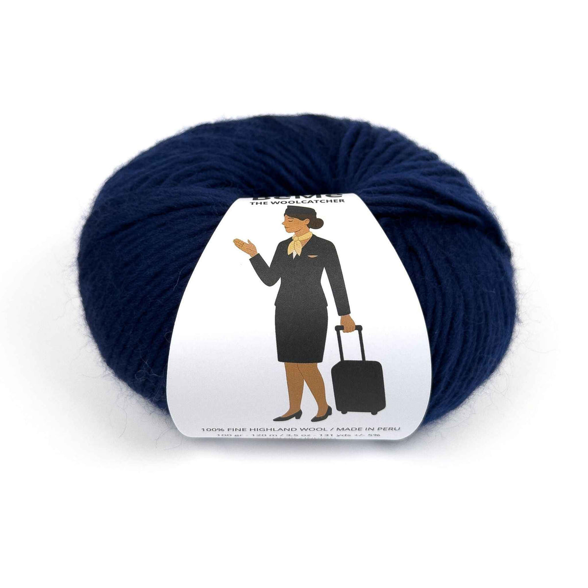 Ovillo de lana BeMe Indigo, 100% lana peruana bulky de 100 g