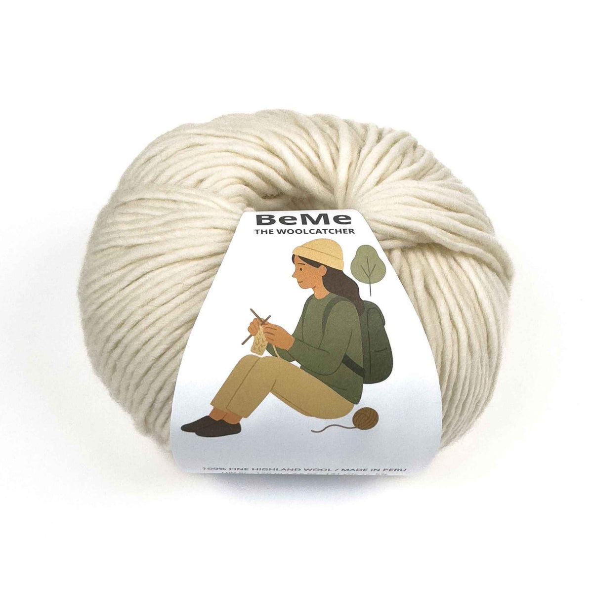 Ovillo de lana BeMe Ivory, 100% lana peruana bulky de 100 g