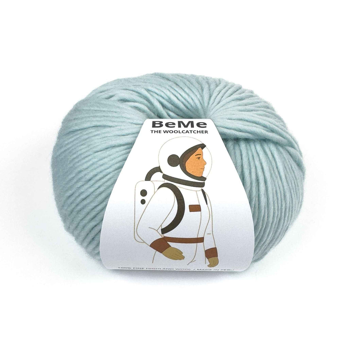 Ovillo de lana BeMe Sky Blue, 100% lana peruana bulky de 100 g