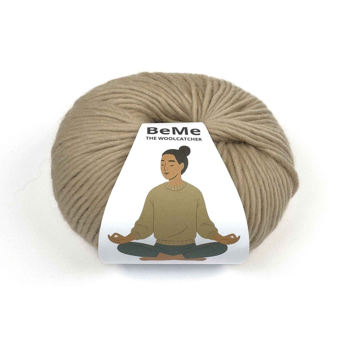 Ovillo de lana BeMe Taupe, 100% lana peruana bulky de 100 g