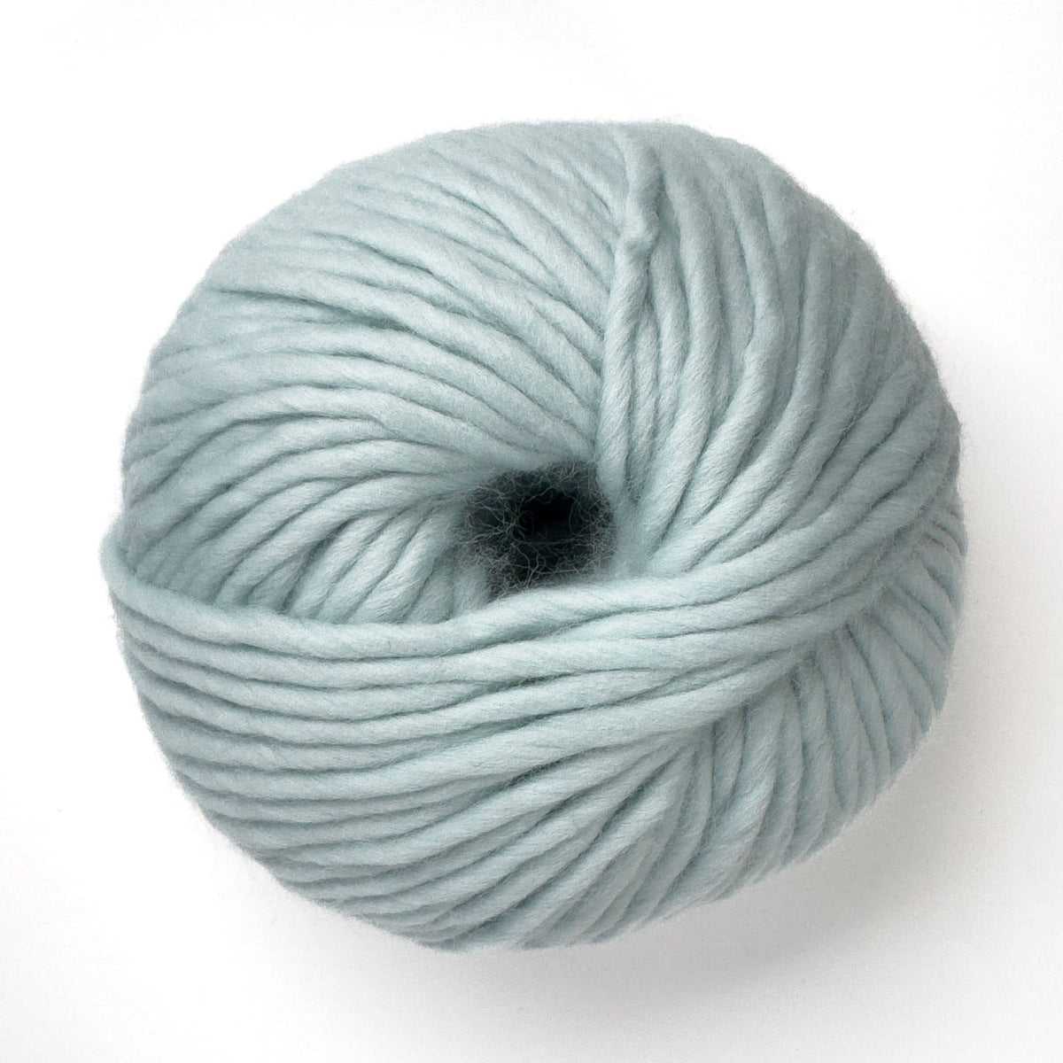 Super bulky wool yarn Sky Blue color close up