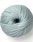 Super bulky wool yarn Sky Blue color close up
