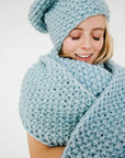 Sky Blue wool yarn for knitting super bulky