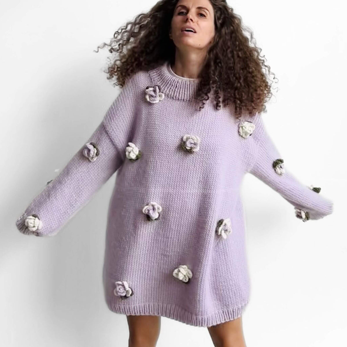 FLOWER POP SWEATER. Pattern - The Woolcatcher