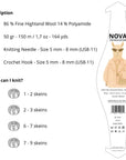 Lana NOVA Biscuit - 86% lana Highland peruana, 50 g / 150 m - The Woolcatcher