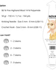 Lana NOVA Canary - 86% lana Highland peruana, 50 g / 150 m - The Woolcatcher