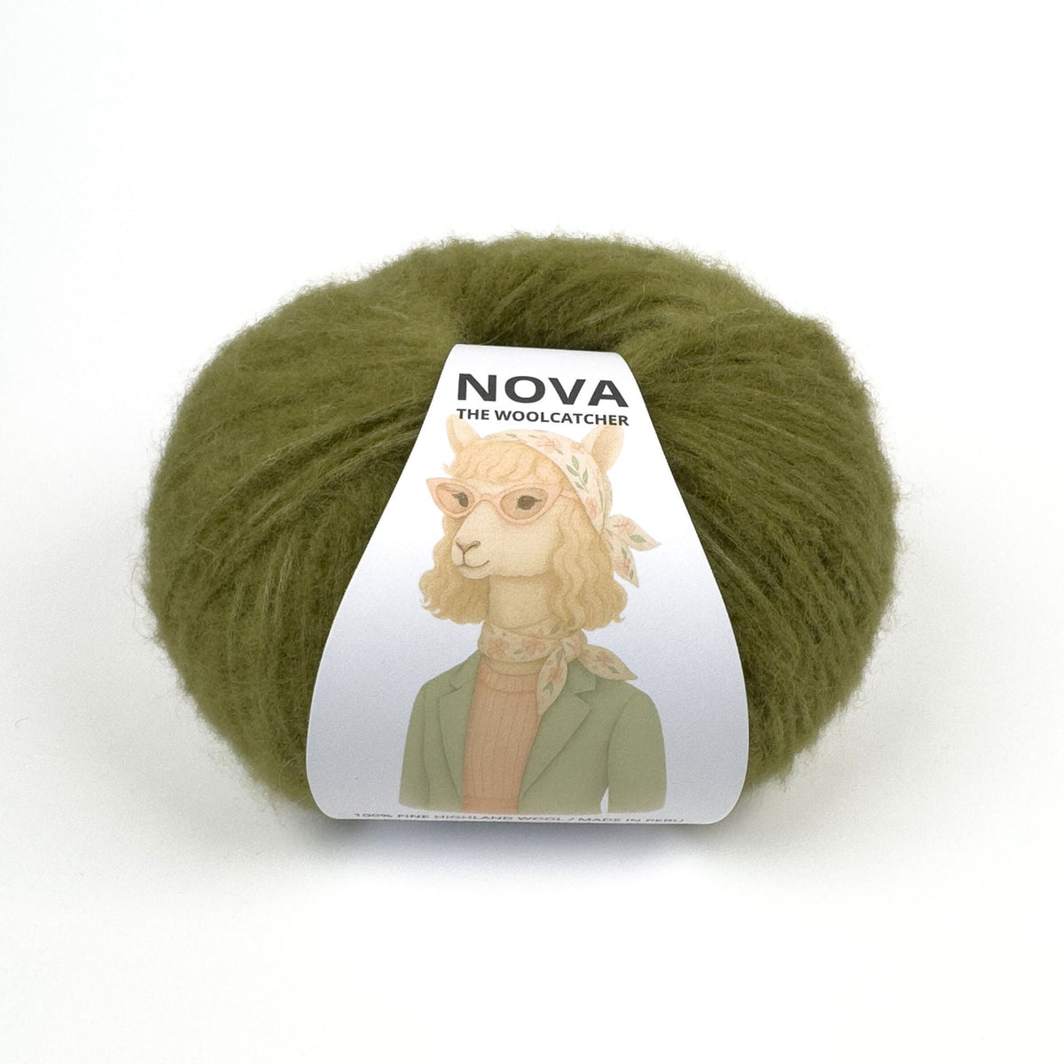 NOVA Olive yarn - 86% Peruvian Highland wool, 50 g / 150 m - The Woolcatcher